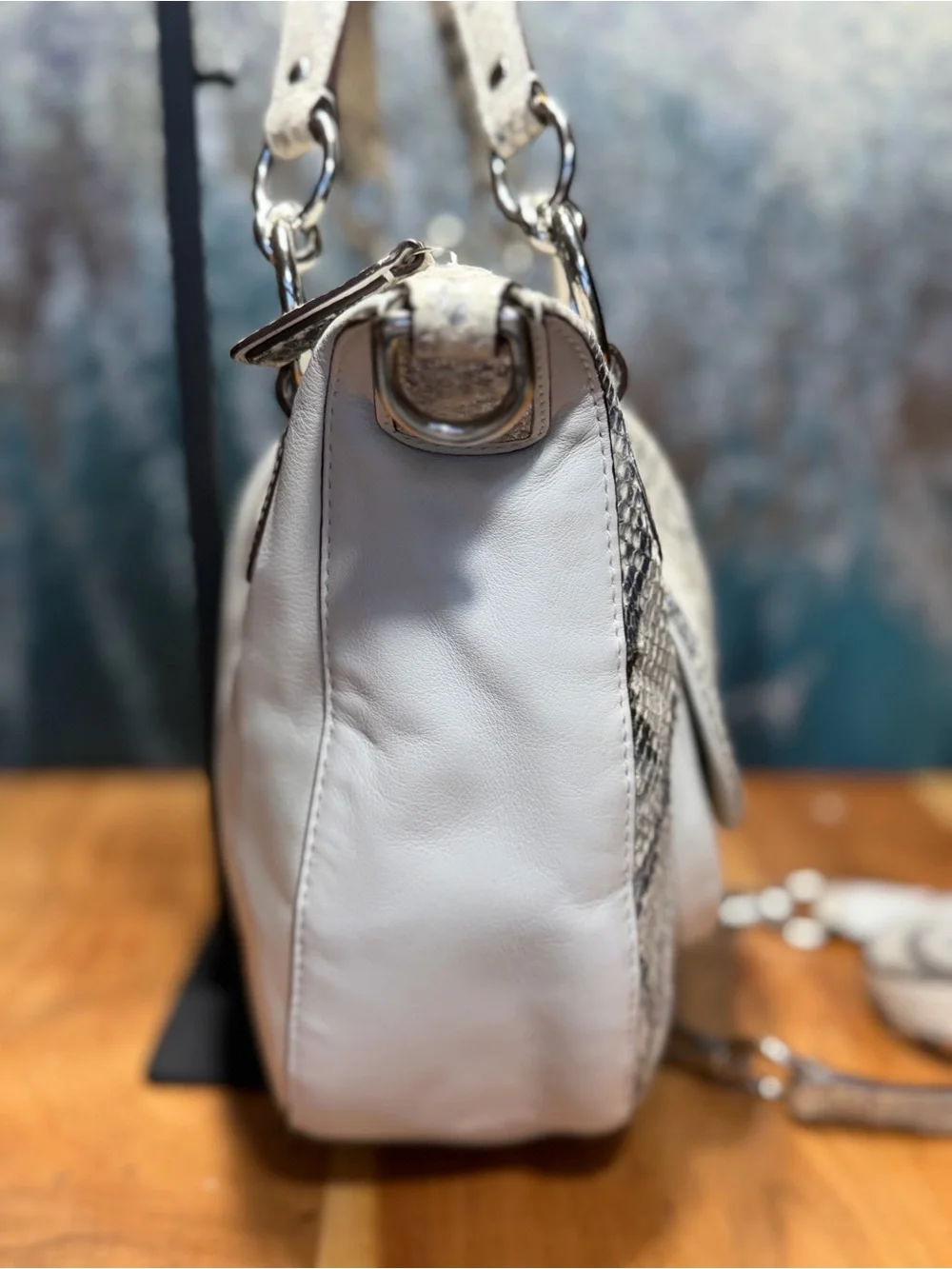 Coach Rare 2011 Kristin Python Embossed‎ Leather Convertible Hobo Bag EUC